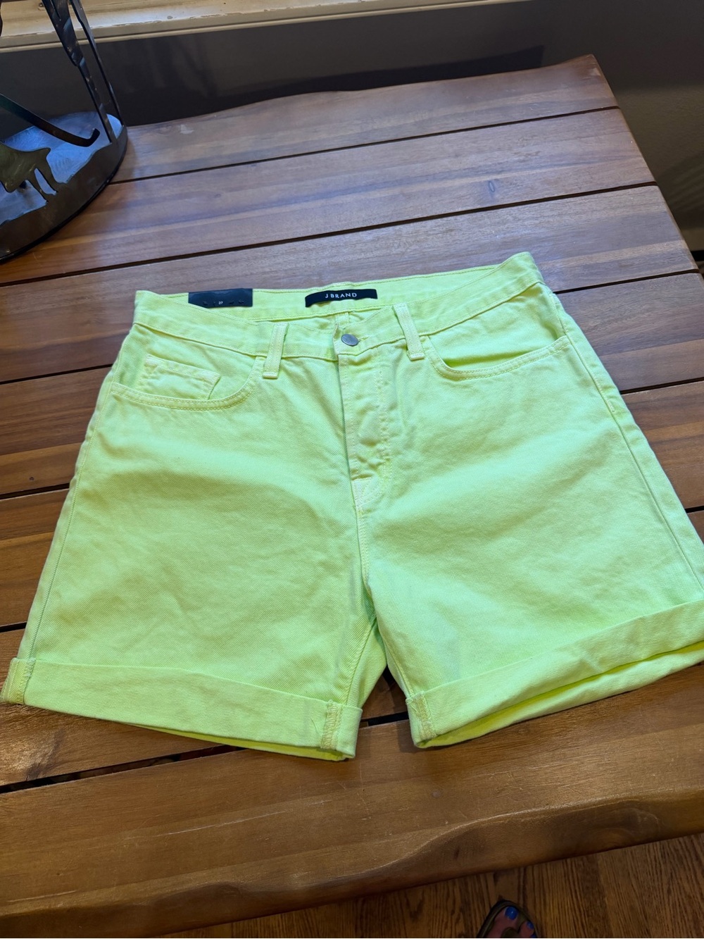 J Brand Neon Lime Denim Shorts